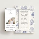 "Southern Charm Toile" - Wedding Website in Periwinkle by Jenna Holcomb - Match Your Stationery