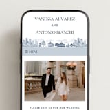 "Boston Toile" - Wedding Website in Marine by Jenna Holcomb - Mobile Layout