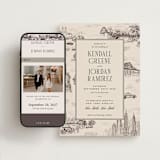 "New York Toile" - Wedding Website in Antique by Jenna Holcomb - Match Your Stationery