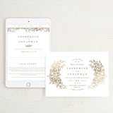 "Engraved Flowers" - Wedding Website in Latte by Phrosné Barwood - Match Your Stationery