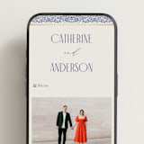 "Tiled Romance" - Wedding Website in Dynasty Blue by Ana de Sousa - Mobile Layout