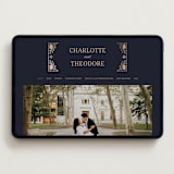 "Botanical Tapestry" - Wedding Website in Navy by Jess Rosa Beck - Desktop Design