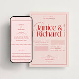 "News!" - Wedding Website in Strawberry by Claudia Orengo - Match Your Stationery