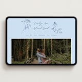 "Sketched Florals" - Wedding Website in Cornflower by Baumbirdy - Desktop Design