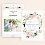 "Petal Surround" - Wedding Website in Blush & Gold by Susan Moyal - Match Your Stationery