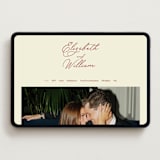 "Elizabeth" - Wedding Website in Burgundy by Helena Vitto - Desktop Design