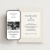 "Classic Stripe" - Wedding Website in Latte by First Rodeo Design - Match Your Stationery