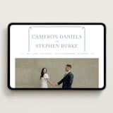 "Fleur Corner" - Wedding Website in French Blue by Carolyn MacLaren - Desktop Design