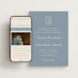 "Bevel Monogram" - Wedding Website in French Blue by Carolyn MacLaren - Match Your Stationery