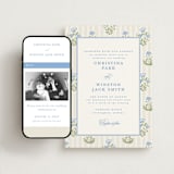 "Patterned florals" - Wedding Website in Powder by Creo Study - Match Your Stationery