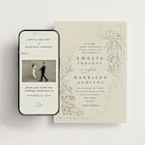 "Foil Botanical Frame" - Wedding Website in Taupe by Hannah Williams - Match Your Stationery