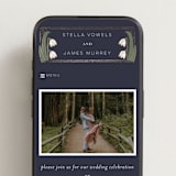 "Deco Spring Florals" - Wedding Website in Navy by Shiny Penny Studio - Mobile Layout