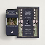 "Deco Spring Florals" - Wedding Website in Navy by Shiny Penny Studio - Match Your Stationery