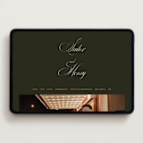 "Playbill" - Wedding Website in Midnight Forest by Morgan Kendall - Desktop Design