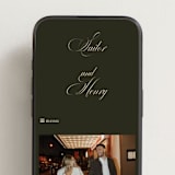 "Playbill" - Wedding Website in Midnight Forest by Morgan Kendall - Mobile Layout