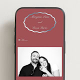 "Scallop Frame" - Wedding Website in Burgundy by Baumbirdy - Mobile Layout