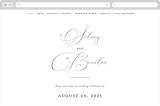 "Lightly Penned" - Wedding Website in Soft Black by Jessica Williams - Desktop Design