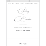 "Lightly Penned" - Wedding Website in Soft Black by Jessica Williams - Mobile Layout
