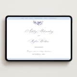 "watercolor flowers crest" - Wedding Website in Dusty Blue by Cass Loh - Desktop Design
