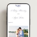 "watercolor flowers crest" - Wedding Website in Dusty Blue by Cass Loh - Mobile Layout