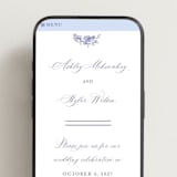 "watercolor flowers crest" - Wedding Website in Dusty Blue by Cass Loh - Mobile Layout