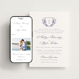 "watercolor flowers crest" - Wedding Website in Dusty Blue by Cass Loh - Match Your Stationery