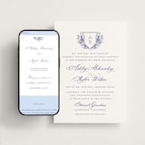 "watercolor flowers crest" - Wedding Website in Dusty Blue by Cass Loh - Match Your Stationery