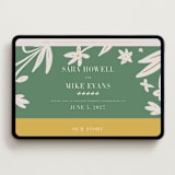 "Friendly Flowers" - Wedding Website in Emerald by Ani Somi - Desktop Design