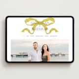 "Antique Ribbon" - Wedding Website in Citrine by Olivia Kanaley Inman - Desktop Design