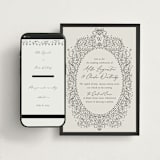 "Ornate sketched frame" - Wedding Website in Latte by Jackie Crawford - Match Your Stationery
