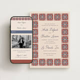 "Block Print Tile" - Wedding Website in Terracotta by Katharine Watson - Match Your Stationery