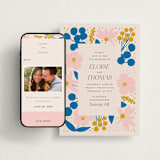 "Blossoms Abound" - Wedding Website in Cobalt by Genna Blackburn - Match Your Stationery