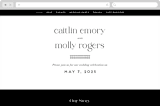 "Split Line" - Wedding Website in Black Tie by Amy Payne - Desktop Design