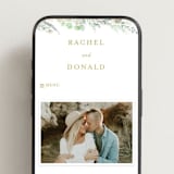 "Floral Arch" - Wedding Website in Greenery by Phrosné Barwood - Mobile Layout