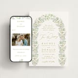 "Floral Arch" - Wedding Website in Greenery by Phrosné Barwood - Match Your Stationery