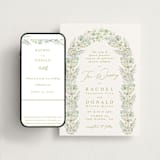 "Floral Arch" - Wedding Website in Greenery by Phrosné Barwood - Match Your Stationery