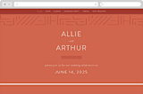 "Lines" - Wedding Website in Melon by JeAnna Casper - Desktop Design