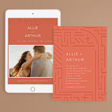 "Lines" - Wedding Website in Melon by JeAnna Casper - Match Your Stationery
