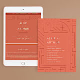 "Lines" - Wedding Website in Melon by JeAnna Casper - Match Your Stationery