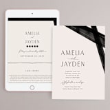 "Inky" - Wedding Website in Onyx by Inkblot Design - Match Your Stationery