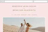 "Mod Initials" - Wedding Website in Rust by Genna Blackburn - Desktop Design
