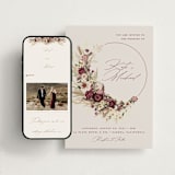 "Dried Floral Wreath" - Wedding Website in Cabernet by Erin Deegan - Match Your Stationery