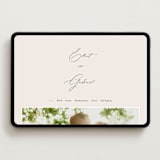 "Scripted Names" - Wedding Website in Ecru by Hooray Creative - Desktop Design