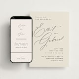 "Scripted Names" - Wedding Website in Ecru by Hooray Creative - Match Your Stationery