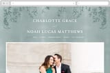 "Cascading Vine" - Wedding Website in Mist by Design Lotus - Desktop Design