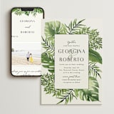 "Tropical Vows" - Wedding Website in Jade by Chris Griffith - Match Your Stationery