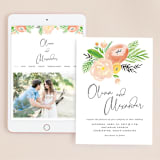 "Posie Garden Bouquet" - Wedding Website in Peach by Erika Firm - Match Your Stationery
