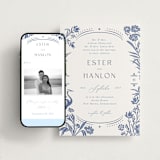 "Porcelain Garden" - Wedding Website in Lapis by Corinne Malesic - Match Your Stationery