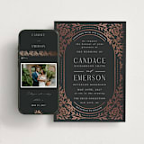 "Gilded nouveau frame" - Wedding Website in Onyx by Ana de Sousa - Match Your Stationery