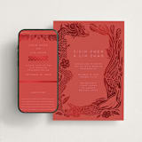 "Fiery" - Wedding Website in Ruby by Ghia Designs - Match Your Stationery